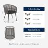 imageEAST OAK Breezeway Patio Furniture Set 3Piece Outside Bistro Set Handwoven Rattan Wicker Chairs with Waterproof Cushions Tempered Glass Table Outdoor Conversation Set for Porch Coffee ampamp BeigeGray  Dark Gray