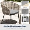 imageEAST OAK Breezeway Patio Furniture Set 3Piece Outside Bistro Set Handwoven Rattan Wicker Chairs with Waterproof Cushions Tempered Glass Table Outdoor Conversation Set for Porch Coffee ampamp BeigeBrown  Grey