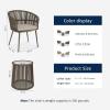 imageEAST OAK Breezeway Patio Furniture Set 3Piece Outside Bistro Set Handwoven Rattan Wicker Chairs with Waterproof Cushions Tempered Glass Table Outdoor Conversation Set for Porch Coffee ampamp BeigeCoffee  Beige