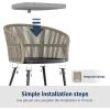 imageEAST OAK Breezeway Patio Furniture Set 3Piece Outside Bistro Set Handwoven Rattan Wicker Chairs with Waterproof Cushions Tempered Glass Table Outdoor Conversation Set for Porch Coffee ampamp BeigeBrown  Grey