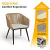 imageEAST OAK Breezeway Patio Furniture Set 3Piece Outside Bistro Set Handwoven Rattan Wicker Chairs with Waterproof Cushions Tempered Glass Table Outdoor Conversation Set for Porch Coffee ampamp BeigeBrown  Light Grey