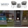 imageEAST OAK Breezeway Patio Furniture Set 3Piece Outside Bistro Set Handwoven Rattan Wicker Chairs with Waterproof Cushions Tempered Glass Table Outdoor Conversation Set for Porch Coffee ampamp BeigeGray  Dark Gray