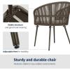 imageEAST OAK Breezeway Patio Furniture Set 3Piece Outside Bistro Set Handwoven Rattan Wicker Chairs with Waterproof Cushions Tempered Glass Table Outdoor Conversation Set for Porch Coffee ampamp BeigeCoffee  Beige