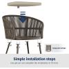 imageEAST OAK Breezeway Patio Furniture Set 3Piece Outside Bistro Set Handwoven Rattan Wicker Chairs with Waterproof Cushions Tempered Glass Table Outdoor Conversation Set for Porch Coffee ampamp BeigeCoffee  Beige