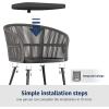 imageEAST OAK Breezeway Patio Furniture Set 3Piece Outside Bistro Set Handwoven Rattan Wicker Chairs with Waterproof Cushions Tempered Glass Table Outdoor Conversation Set for Porch Coffee ampamp BeigeGray  Dark Gray