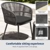 imageEAST OAK Breezeway Patio Furniture Set 3Piece Outside Bistro Set Handwoven Rattan Wicker Chairs with Waterproof Cushions Tempered Glass Table Outdoor Conversation Set for Porch Coffee ampamp BeigeGray  Dark Gray
