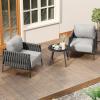imageEAST OAK Life Chatter Patio Furniture Set Outdoor Furniture Corner Sofa Set with Round Coffee Table 5 Seats Sofa Deep Seating with Thick ampamp Washable Cushions Earth Black ampamp Misty GreyUpgraded Misty Grey