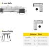 imageEAST OAK Life Chatter Patio Furniture Set Outdoor Furniture Corner Sofa Set with Round Coffee Table 5 Seats Sofa Deep Seating with Thick ampamp Washable Cushions Earth Black ampamp Misty GreyEarth Black  Misty Grey