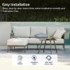 imageEAST OAK Life Chatter Patio Furniture Set Outdoor Furniture Corner Sofa Set with Round Coffee Table 5 Seats Sofa Deep Seating with Thick ampamp Washable Cushions Earth Black ampamp Misty GreyUpgraded Chestnut  Apricot