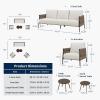 imageEAST OAK Life Chatter Patio Furniture Set Outdoor Furniture Corner Sofa Set with Round Coffee Table 5 Seats Sofa Deep Seating with Thick ampamp Washable Cushions Earth Black ampamp Misty GreyUpgraded Chestnut  Apricot
