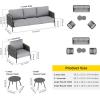 imageEAST OAK Life Chatter Patio Furniture Set Outdoor Furniture Corner Sofa Set with Round Coffee Table 5 Seats Sofa Deep Seating with Thick ampamp Washable Cushions Earth Black ampamp Misty GreyEarth Black  Misty Grey