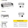 imageEAST OAK Life Chatter Patio Furniture Set Outdoor Furniture Corner Sofa Set with Round Coffee Table 5 Seats Sofa Deep Seating with Thick ampamp Washable Cushions Earth Black ampamp Misty GreyUpgraded Misty Grey