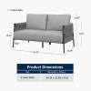 imageEAST OAK Life Chatter Patio Furniture Set Outdoor Furniture Corner Sofa Set with Round Coffee Table 5 Seats Sofa Deep Seating with Thick ampamp Washable Cushions Earth Black ampamp Misty GreyUpgraded Misty Grey