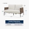 imageEAST OAK Life Chatter Patio Furniture Set Outdoor Furniture Corner Sofa Set with Round Coffee Table 5 Seats Sofa Deep Seating with Thick ampamp Washable Cushions Earth Black ampamp Misty GreyUpgraded Chestnut  Apricot