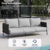 imageEAST OAK Life Chatter Patio Furniture Set Outdoor Furniture Corner Sofa Set with Round Coffee Table 5 Seats Sofa Deep Seating with Thick ampamp Washable Cushions Earth Black ampamp Misty GreyUpgraded Misty Grey