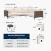 imageEAST OAK Life Chatter Patio Furniture Set Outdoor Furniture Corner Sofa Set with Round Coffee Table 5 Seats Sofa Deep Seating with Thick ampamp Washable Cushions Earth Black ampamp Misty GreyUpgraded Chestnut  Apricot