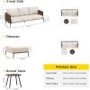 imageEAST OAK Life Chatter Patio Furniture Set Outdoor Furniture Corner Sofa Set with Round Coffee Table 5 Seats Sofa Deep Seating with Thick ampamp Washable Cushions Earth Black ampamp Misty GreyChestnut Brown  Creamy Apricot