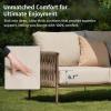 imageEAST OAK Life Chatter Patio Furniture Set Outdoor Furniture Corner Sofa Set with Round Coffee Table 5 Seats Sofa Deep Seating with Thick ampamp Washable Cushions Earth Black ampamp Misty GreyUpgraded Chestnut  Apricot
