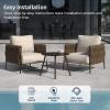 imageEAST OAK Life Chatter Patio Furniture Set Outdoor Furniture Corner Sofa Set with Round Coffee Table 5 Seats Sofa Deep Seating with Thick ampamp Washable Cushions Earth Black ampamp Misty GreyUpgraded Chestnut  Apricot