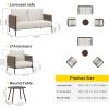 imageEAST OAK Life Chatter Patio Furniture Set Outdoor Furniture Corner Sofa Set with Round Coffee Table 5 Seats Sofa Deep Seating with Thick ampamp Washable Cushions Earth Black ampamp Misty GreyChestnut Brown  Creamy Apricot