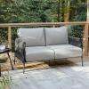 imageEAST OAK Life Chatter Patio Furniture Set Outdoor Furniture Corner Sofa Set with Round Coffee Table 5 Seats Sofa Deep Seating with Thick ampamp Washable Cushions Earth Black ampamp Misty GreyUpgraded Misty Grey