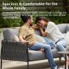 imageEAST OAK Life Chatter Patio Furniture Set Outdoor Furniture Corner Sofa Set with Round Coffee Table 5 Seats Sofa Deep Seating with Thick ampamp Washable Cushions Earth Black ampamp Misty GreyUpgraded Misty Grey