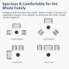 imageEAST OAK Life Chatter Patio Furniture Set Outdoor Furniture Corner Sofa Set with Round Coffee Table 5 Seats Sofa Deep Seating with Thick ampamp Washable Cushions Earth Black ampamp Misty GreyUpgraded Chestnut  Apricot