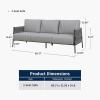 imageEAST OAK Life Chatter Patio Furniture Set Outdoor Furniture Corner Sofa Set with Round Coffee Table 5 Seats Sofa Deep Seating with Thick ampamp Washable Cushions Earth Black ampamp Misty GreyUpgraded Misty Grey