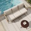 imageEAST OAK Life Chatter Patio Furniture Set Outdoor Furniture Corner Sofa Set with Round Coffee Table 5 Seats Sofa Deep Seating with Thick ampamp Washable Cushions Earth Black ampamp Misty GreyUpgraded Chestnut  Apricot