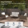 imageEAST OAK Life Chatter Patio Furniture Set Outdoor Furniture Corner Sofa Set with Round Coffee Table 5 Seats Sofa Deep Seating with Thick ampamp Washable Cushions Earth Black ampamp Misty GreyUpgraded Chestnut  Apricot