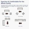 imageEAST OAK Life Chatter Patio Furniture Set Outdoor Furniture Corner Sofa Set with Round Coffee Table 5 Seats Sofa Deep Seating with Thick ampamp Washable Cushions Earth Black ampamp Misty GreyUpgraded Chestnut  Apricot