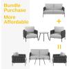 imageEAST OAK Life Chatter Patio Furniture Set Outdoor Furniture Corner Sofa Set with Round Coffee Table 5 Seats Sofa Deep Seating with Thick ampamp Washable Cushions Earth Black ampamp Misty GreyEarth Black  Misty Grey