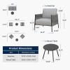 imageEAST OAK Life Chatter Patio Furniture Set Outdoor Furniture Corner Sofa Set with Round Coffee Table 5 Seats Sofa Deep Seating with Thick ampamp Washable Cushions Earth Black ampamp Misty GreyUpgraded Misty Grey