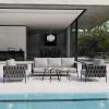 imageEAST OAK Life Chatter Patio Furniture Set Outdoor Furniture Corner Sofa Set with Round Coffee Table 5 Seats Sofa Deep Seating with Thick ampamp Washable Cushions Earth Black ampamp Misty GreyEarth Black  Misty Grey
