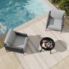 imageEAST OAK Life Chatter Patio Furniture Set Outdoor Furniture Corner Sofa Set with Round Coffee Table 5 Seats Sofa Deep Seating with Thick ampamp Washable Cushions Earth Black ampamp Misty GreyUpgraded Misty Grey