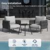 imageEAST OAK Life Chatter Patio Furniture Set Outdoor Furniture Corner Sofa Set with Round Coffee Table 5 Seats Sofa Deep Seating with Thick ampamp Washable Cushions Earth Black ampamp Misty GreyUpgraded Misty Grey