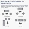 imageEAST OAK Life Chatter Patio Furniture Set Outdoor Furniture Corner Sofa Set with Round Coffee Table 5 Seats Sofa Deep Seating with Thick ampamp Washable Cushions Earth Black ampamp Misty GreyUpgraded Misty Grey