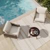 imageEAST OAK Life Chatter Patio Furniture Set Outdoor Furniture Corner Sofa Set with Round Coffee Table 5 Seats Sofa Deep Seating with Thick ampamp Washable Cushions Earth Black ampamp Misty GreyUpgraded Chestnut  Apricot