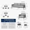 imageEAST OAK Life Chatter Patio Furniture Set Outdoor Furniture Corner Sofa Set with Round Coffee Table 5 Seats Sofa Deep Seating with Thick ampamp Washable Cushions Earth Black ampamp Misty GreyUpgraded Misty Grey