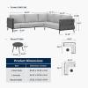 imageEAST OAK Life Chatter Patio Furniture Set Outdoor Furniture Corner Sofa Set with Round Coffee Table 5 Seats Sofa Deep Seating with Thick ampamp Washable Cushions Earth Black ampamp Misty GreyUpgraded Misty Grey