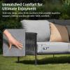 imageEAST OAK Life Chatter Patio Furniture Set Outdoor Furniture Corner Sofa Set with Round Coffee Table 5 Seats Sofa Deep Seating with Thick ampamp Washable Cushions Earth Black ampamp Misty GreyUpgraded Misty Grey
