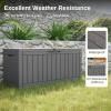 imageEAST OAK Outdoor Storage Box 120 Gallon Deck Box with Stainless Steel Rods Large Resin Storage Bin for Patio Cushions Garden Tools Waterproof and UV Resistant Lockable GreyGrey