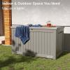 imageEAST OAK Outdoor Storage Box 120 Gallon Deck Box with Stainless Steel Rods Large Resin Storage Bin for Patio Cushions Garden Tools Waterproof and UV Resistant Lockable GreyGrey