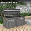 imageEAST OAK Outdoor Storage Box 120 Gallon Deck Box with Stainless Steel Rods Large Resin Storage Bin for Patio Cushions Garden Tools Waterproof and UV Resistant Lockable GreyGrey
