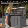 imageEAST OAK Outdoor Storage Box 120 Gallon Deck Box with Stainless Steel Rods Large Resin Storage Bin for Patio Cushions Garden Tools Waterproof and UV Resistant Lockable GreyGrey