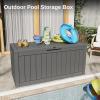 imageEAST OAK Outdoor Storage Box 120 Gallon Deck Box with Stainless Steel Rods Large Resin Storage Bin for Patio Cushions Garden Tools Waterproof and UV Resistant Lockable GreyGrey