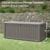 imageEAST OAK Outdoor Storage Box 120 Gallon Deck Box with Stainless Steel Rods Large Resin Storage Bin for Patio Cushions Garden Tools Waterproof and UV Resistant Lockable GreyGrey