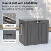 imageEAST OAK Outdoor Storage Box 120 Gallon Deck Box with Stainless Steel Rods Large Resin Storage Bin for Patio Cushions Garden Tools Waterproof and UV Resistant Lockable GreyGrey