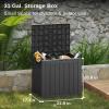 imageEAST OAK Outdoor Storage Box 120 Gallon Deck Box with Stainless Steel Rods Large Resin Storage Bin for Patio Cushions Garden Tools Waterproof and UV Resistant Lockable GreyBlack