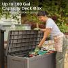 imageEAST OAK Outdoor Storage Box 120 Gallon Deck Box with Stainless Steel Rods Large Resin Storage Bin for Patio Cushions Garden Tools Waterproof and UV Resistant Lockable GreyGrey